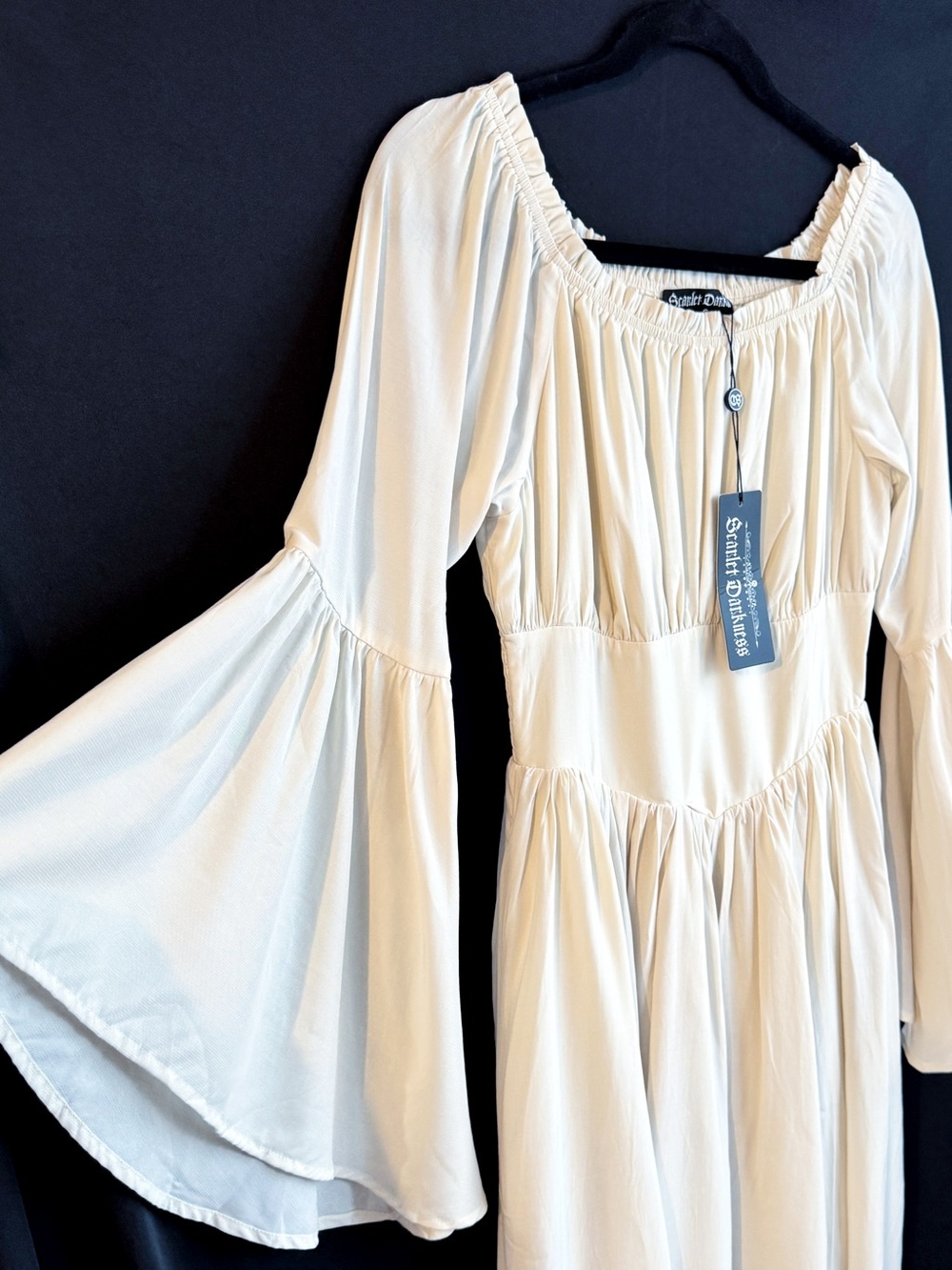 Scarlet Darkness Ivory Renaissance Medieval Bell Sleeve Dress S NWT - Picture 2 of 5